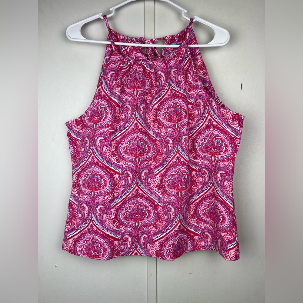 J. McLaughlin Women's Maria Tie Neck Keyhole Back Halter Tank Top
